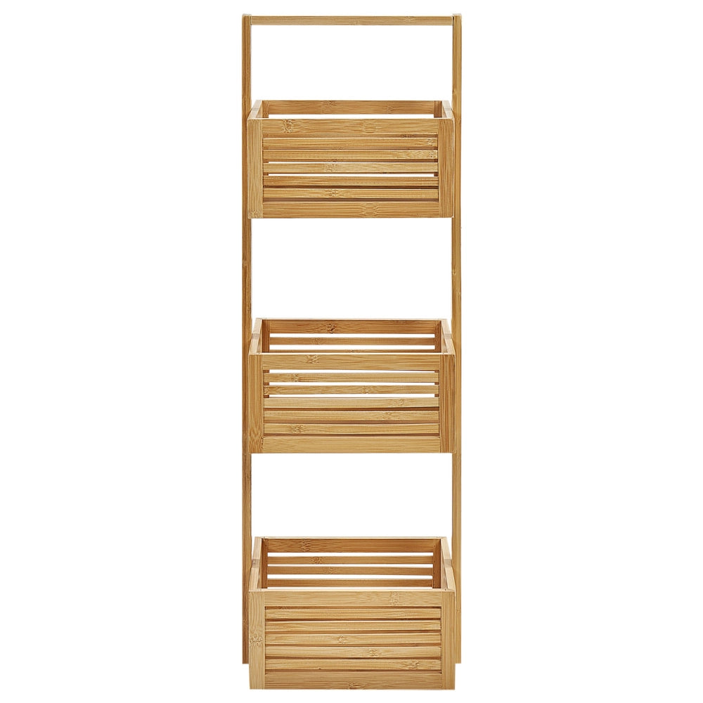 Scaffale da bagno in marrone chiaro di bambù a 3 ripiani per il bagno