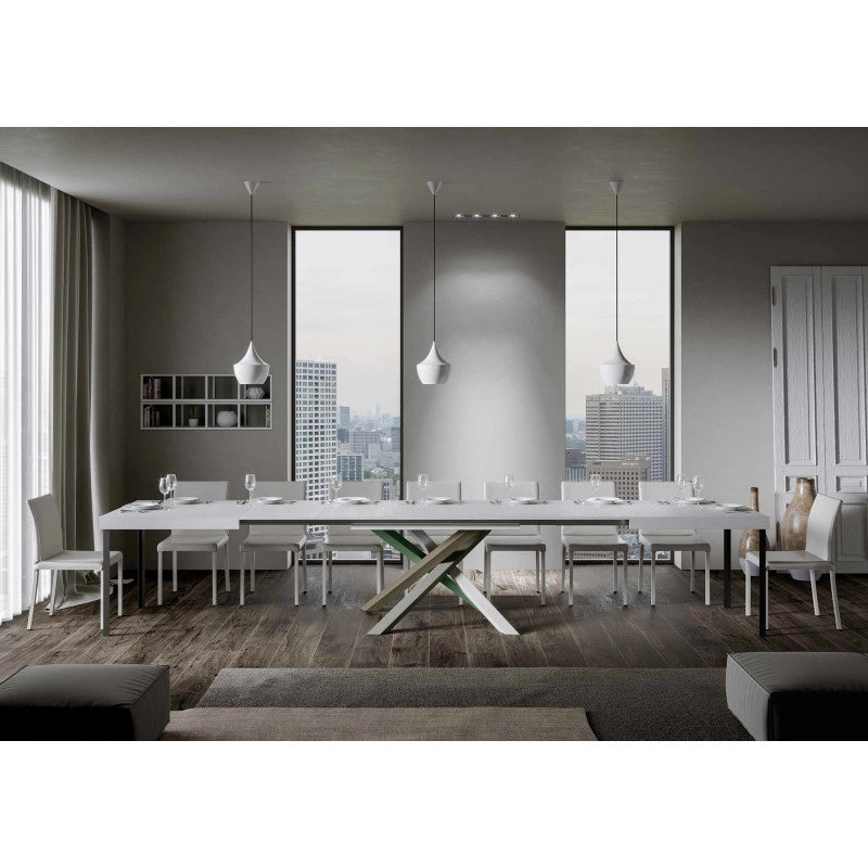 Tavolo allungabile 200/460x90 cm Volantis telaio Multicolore 4/A - Bianco Frassino