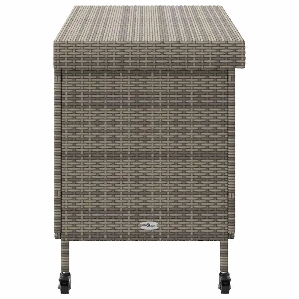 Contenitore da Giardino con Ruote Grigio 110x55x73cm Polyrattan CFW7778135