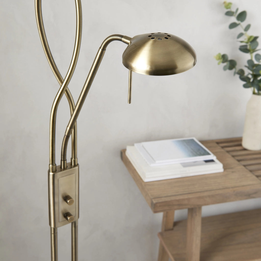 Lampada da terra Monaco Endon ottone antico lettura