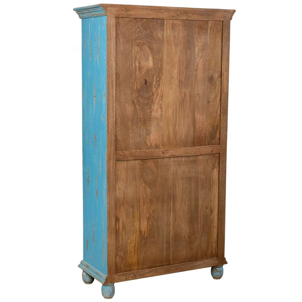 Armadio in legno blu 90x40x170h