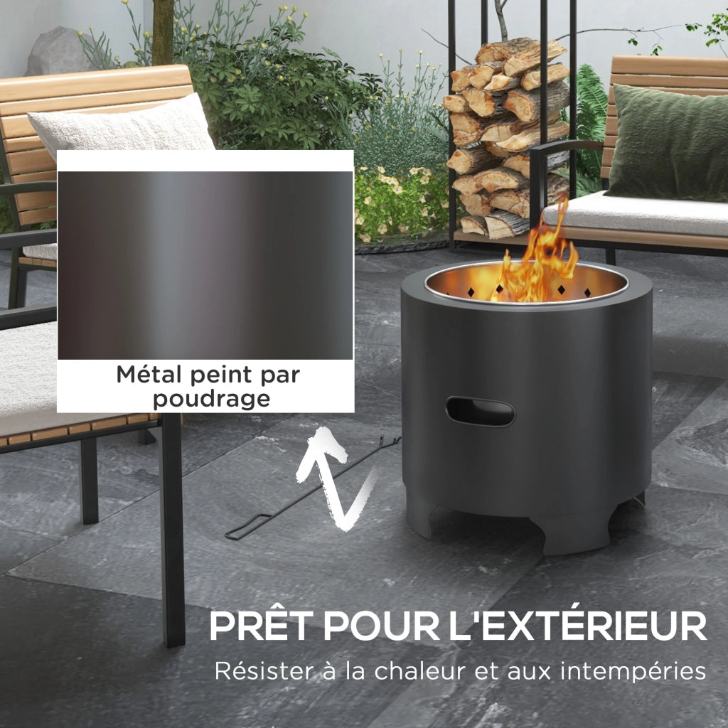 Braciere da giardino rotondo ¨C Xylo ¨C metallo nero diametro 45 cm