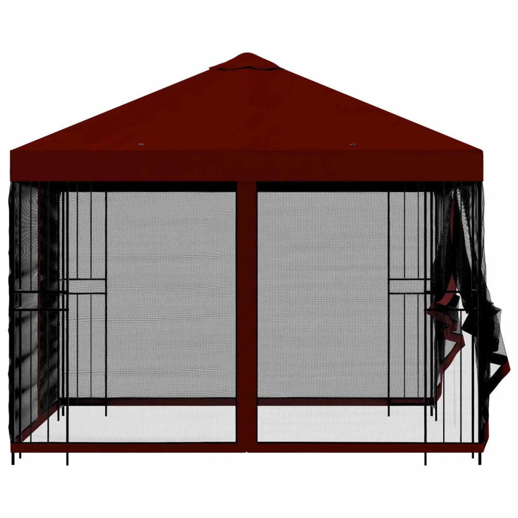 Gazebo | Pergolato da giardino con pareti laterali 3 x 3 m Borgogna