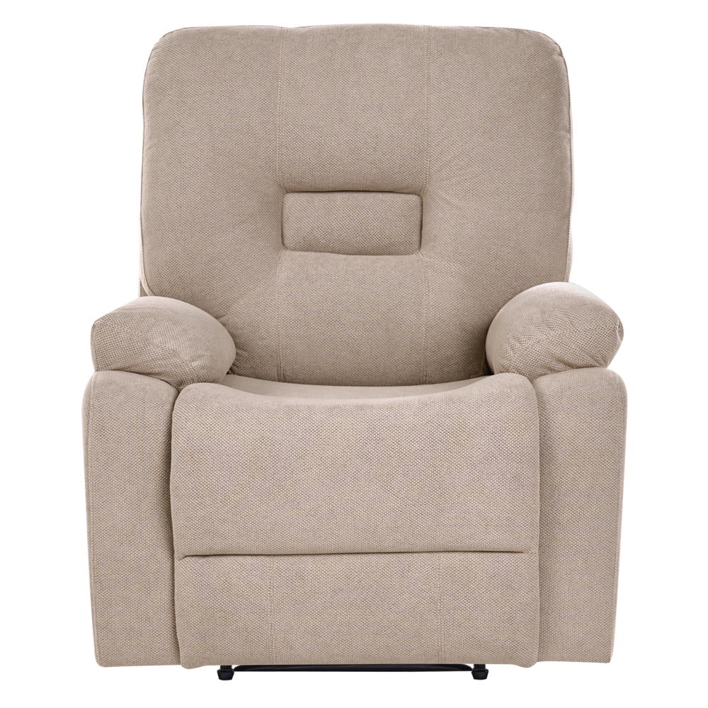 Set da salotto poltrona a 2 posti tortora beige reclinabile con schienale e poggiapiedi regolabili manualmente
