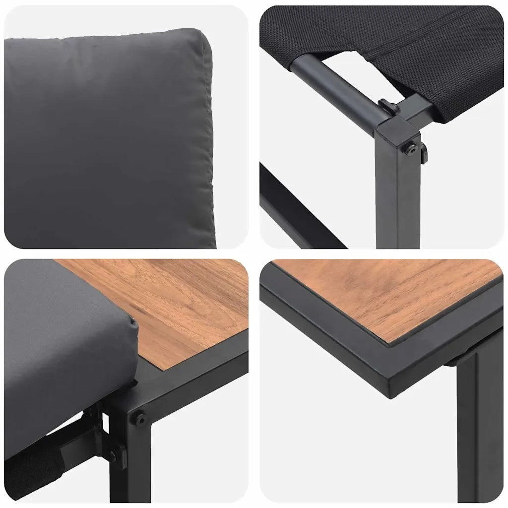 Set da Pranzo per Giardino 3 pz | Set Salotto da Giardino Antracite Acciaio