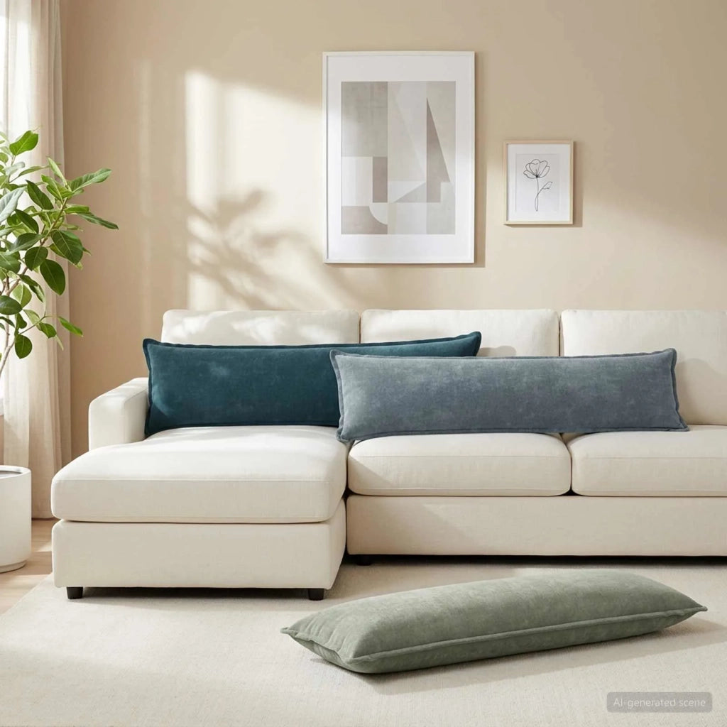 Federa 2 pz HOUTEN Blu 40 x 145 cm Tessuto Chenille 917247