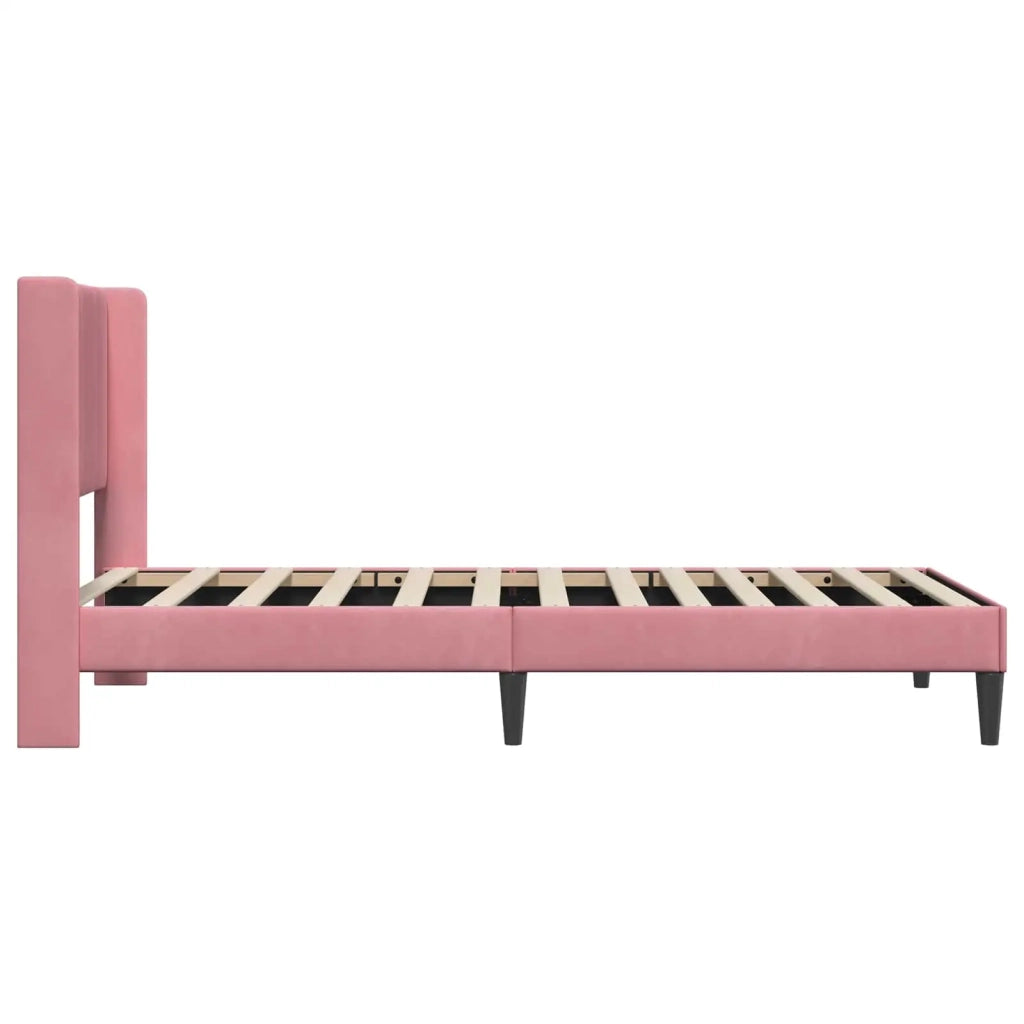 Struttura del letto con testiera-Giroletto Rosa 100 x 200 cm Velluto 726431