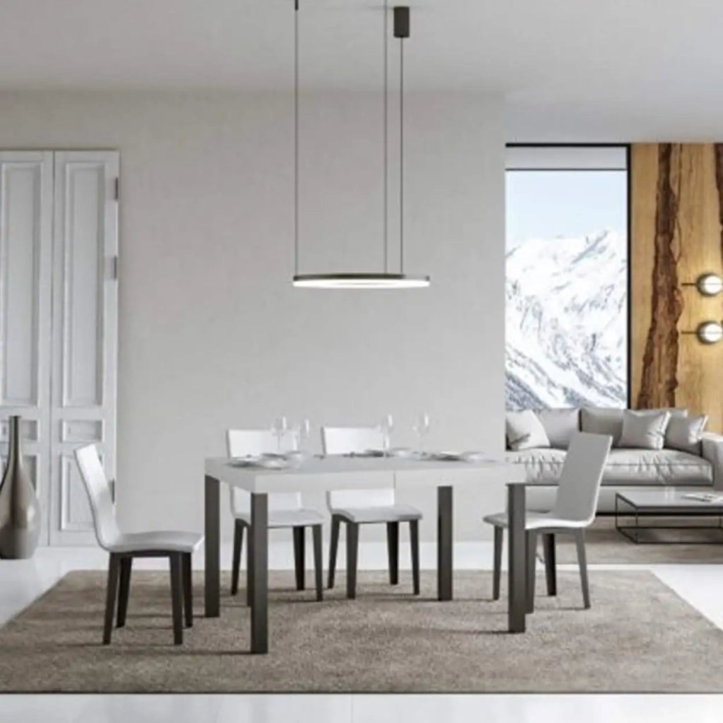 Tavolo allungabile 140/400x90 cm Everyday colore bianco frassino gambe antracite