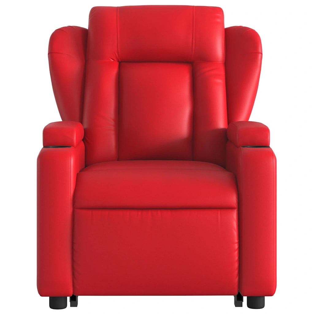 Poltrona | Sedia Relax Alzapersona Reclinabile Massaggio Rosso in Similpelle