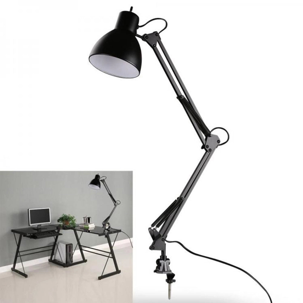 Trade Shop - Lampada Luce In Metallo Con Morsetto Per Tavolo Scrivania E27 40w Per Estetista -