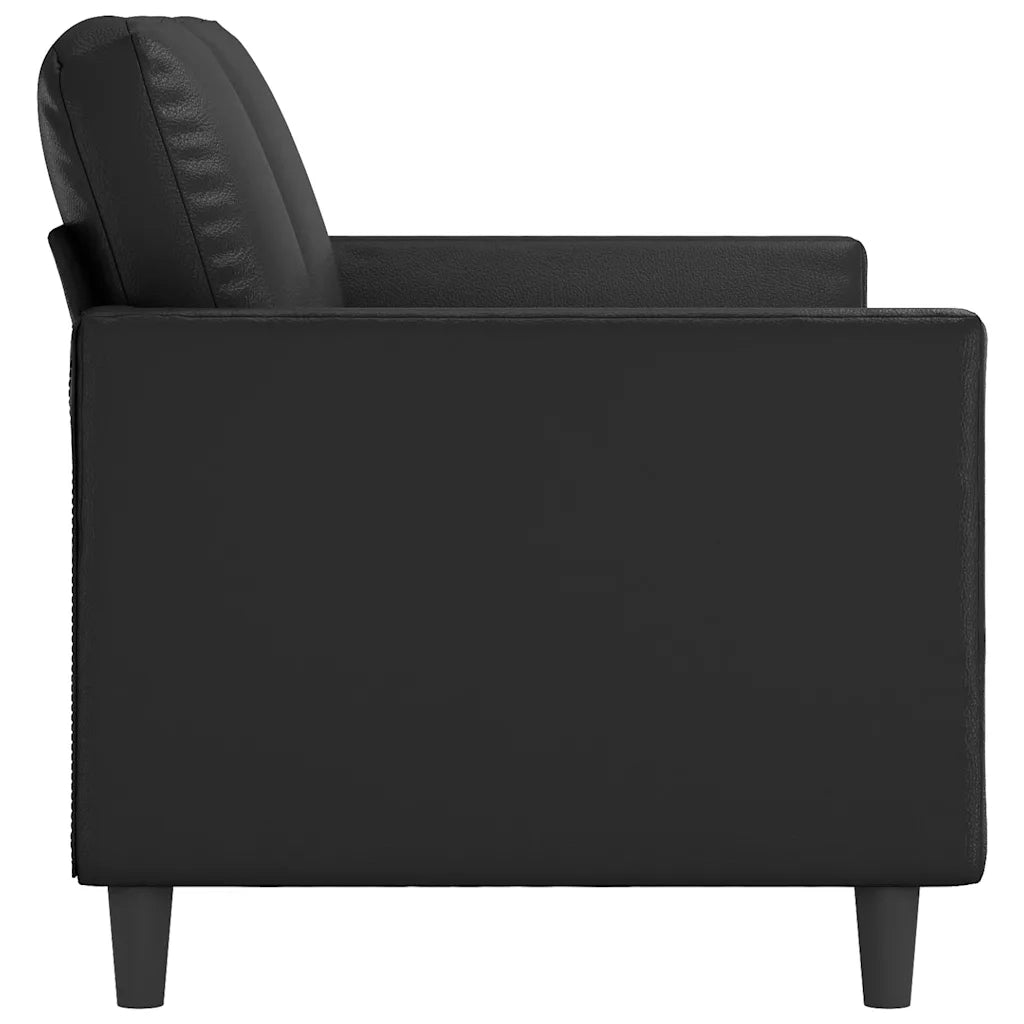 Divano a 2 Posti-Sofa 2 Posti Nero 140 cm in Similpelle 797540