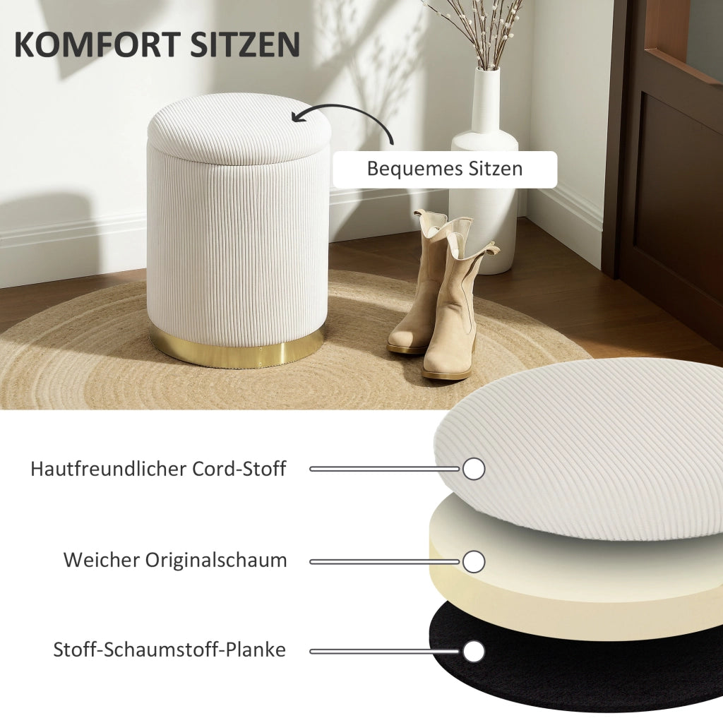Tavolino contenitore con coperchio ¨C Minimal ¨C 36x36x44 cm crema