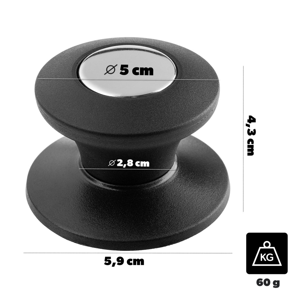 Pomello per maniglia del coperchio KADAX per coperchi di pentole, padelle e pentole, nero