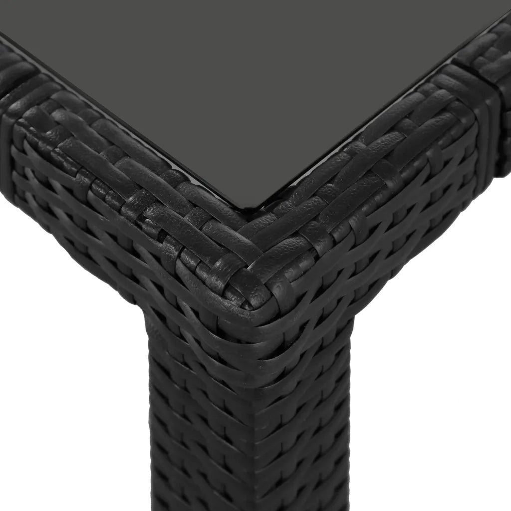 Set da Pranzo da Giardino 5 pz in Polyrattan Nero 44088