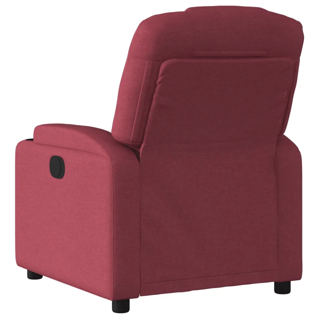 Poltrona Elettrica Reclinabile-Divano Sedia Rosso Vino in Tessuto 518737