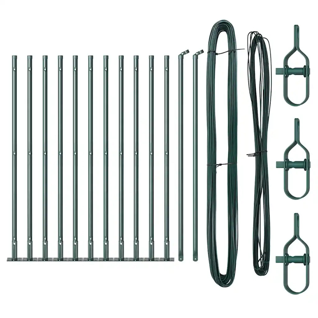 Palo della recinzione 13 pcs Verde Acciaio 42004289