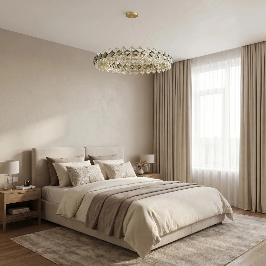 Lampada A Sospensione In Cristallo Swe094-cp 60cm Gold