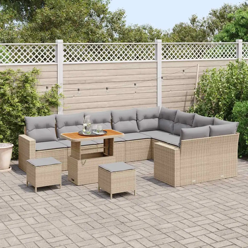 Set Divano da Giardino 12 pcs Beige polyrattan 3361657