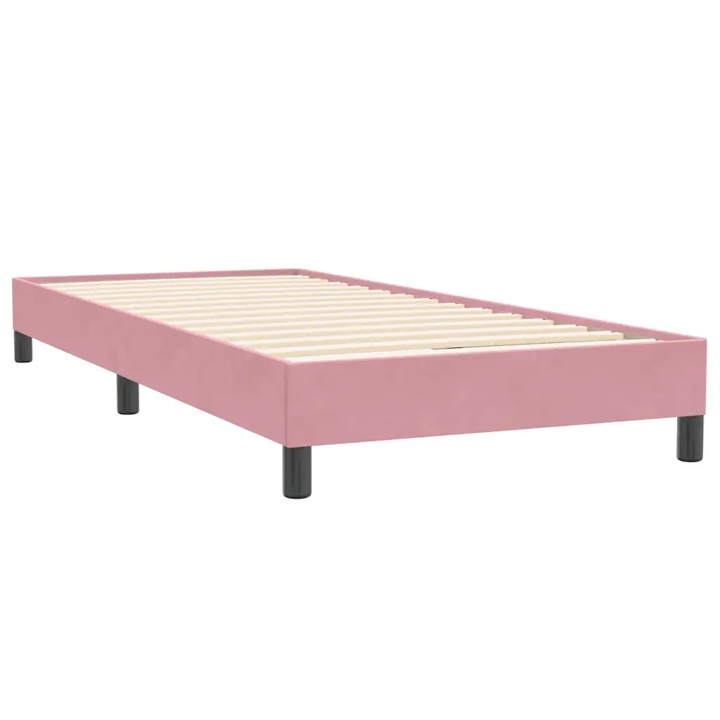 Giroletto a Molle con Materasso Rosa 80x220 cm Velluto 3315950