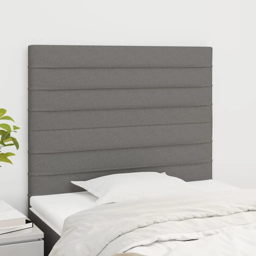 Testiera-Testata Decorativa Grigio Scuro 90x5x118/128 cm Tessuto 279013