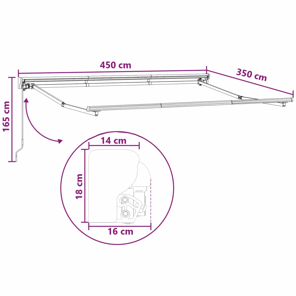 Tenda retrattile manuale Sabbia 4,5 × 3,5 m 3426295