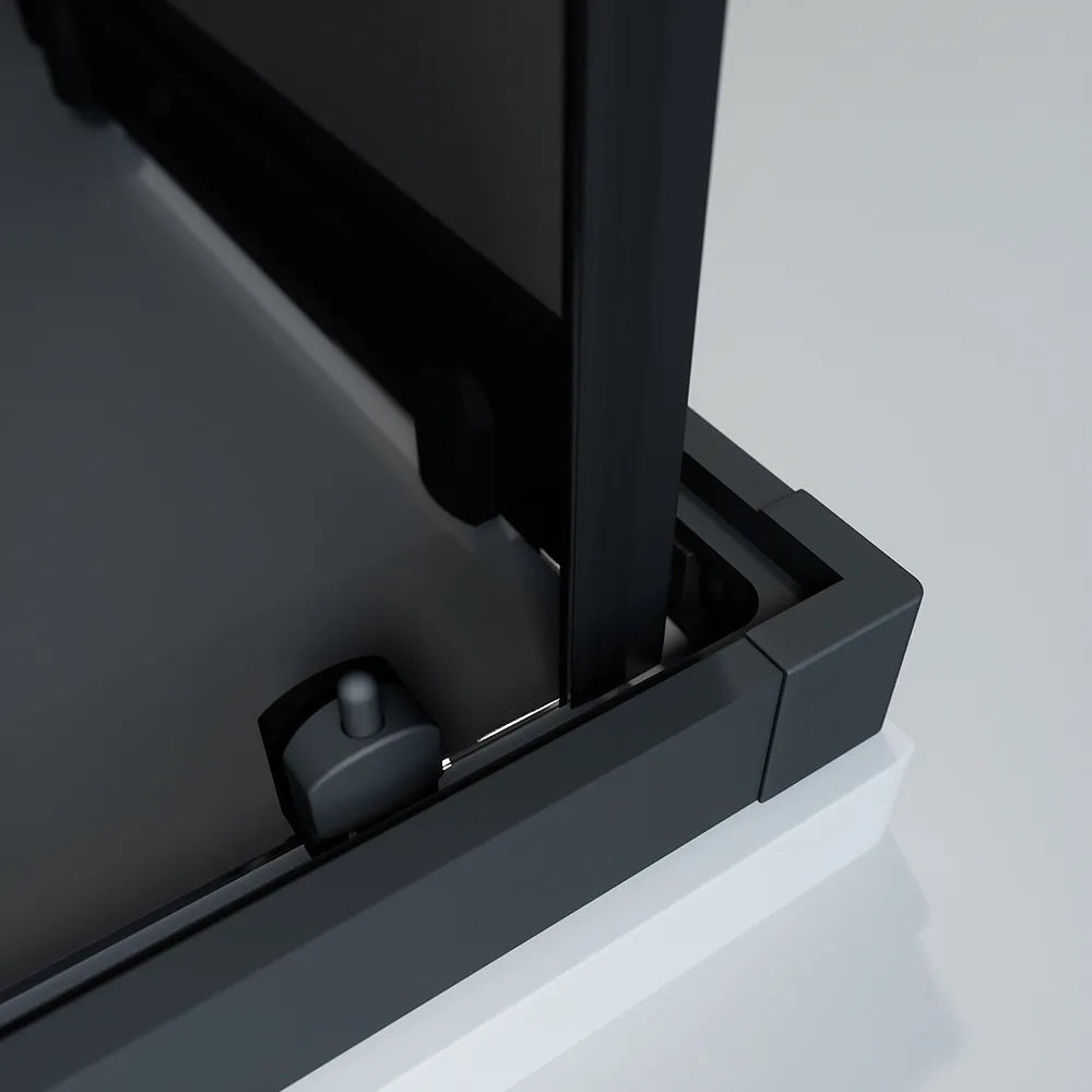 Box doccia nero opaco 3 lati 70x70x70cm con doppio scorrevole e vetro 6mm fumè h185cm | Tonga