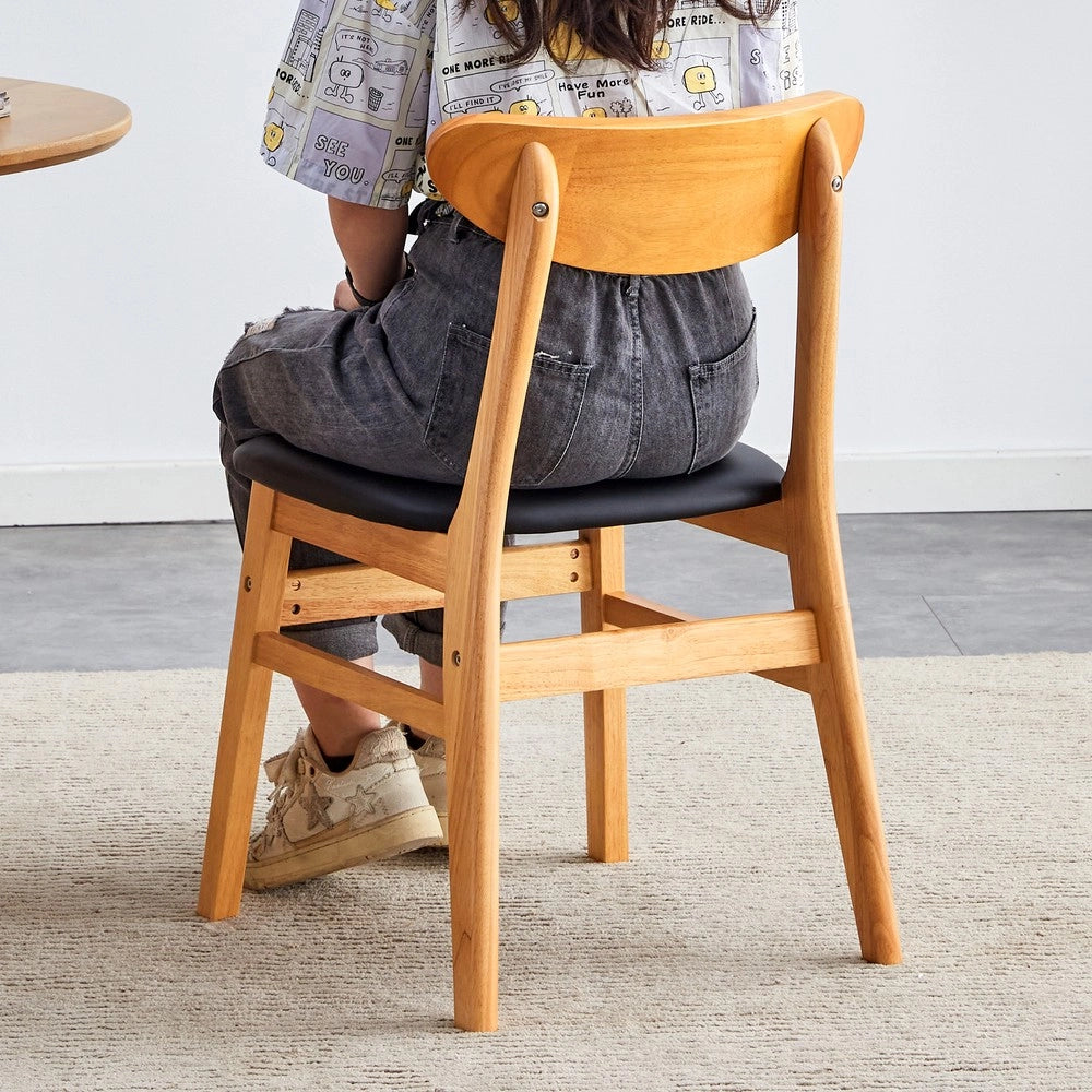 Set 2 Sedie da Pranzo con Schienale in Rattan e Seduta Imbottita ¨C MINIMAL ¨C Legno Massello, Stile Scandinavo