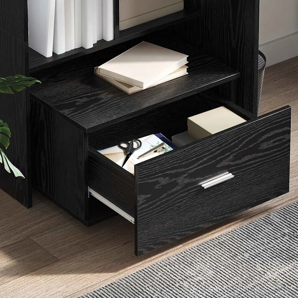Scrivania | Tavolo da Ufficio Rovere Nero 131,5 x 50 x 106,5 cm Legno multistrato