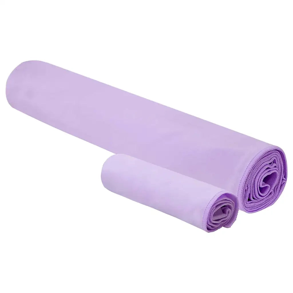 Set di Asciugamani Sportivi 2 pcs Viola Tessuto 42011497