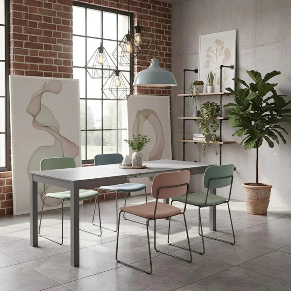 Tavolo da pranzo allungabile grigio scuro Belfort 130-210x80 cm fino a 8 posti Made in Italy | Duzzle