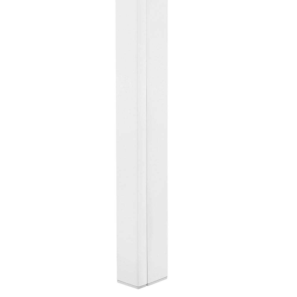 Tavolo da pranzo da giardino Piano in vetro temperato grigio Struttura in alluminio bianco 160 x 90 cm