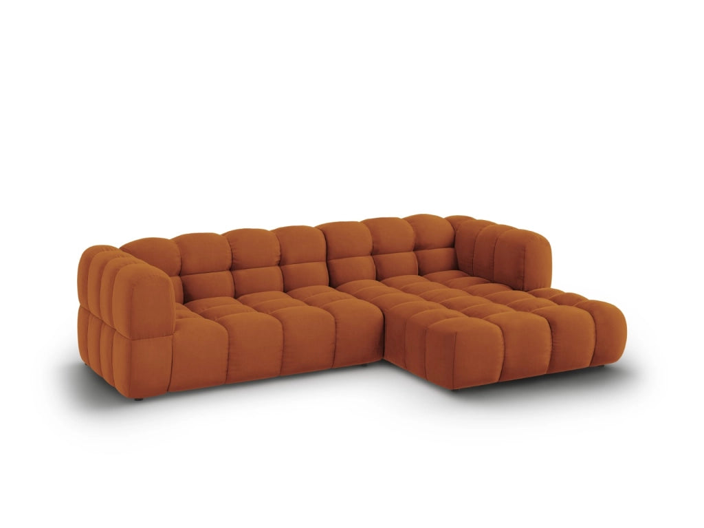 Cosmopolitan Design - Divano angolare modulare destro "Sky" 4 posti in velluto terracotta 