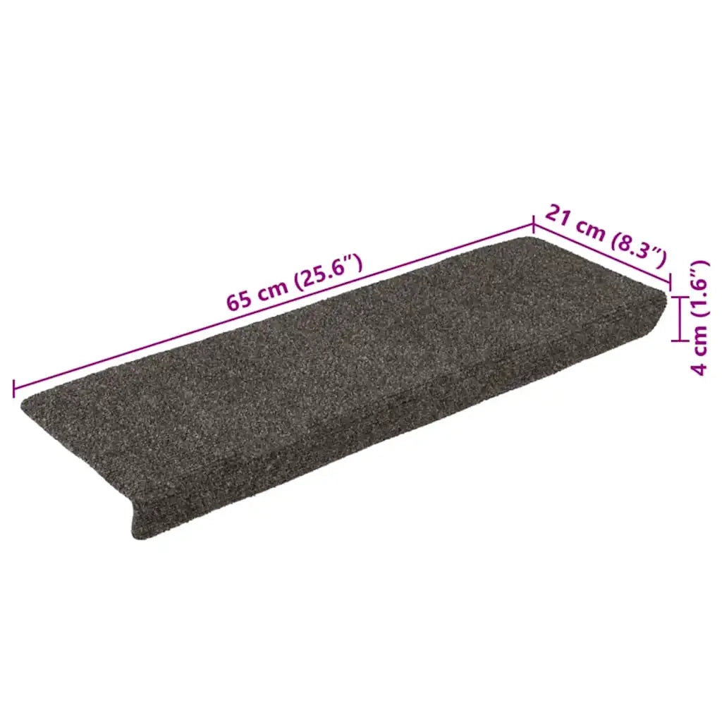 Tappetini per scale autoadesivi 15 pz | Gradini per Scale 65x21x4 cm Antracite Bordo rettangolare