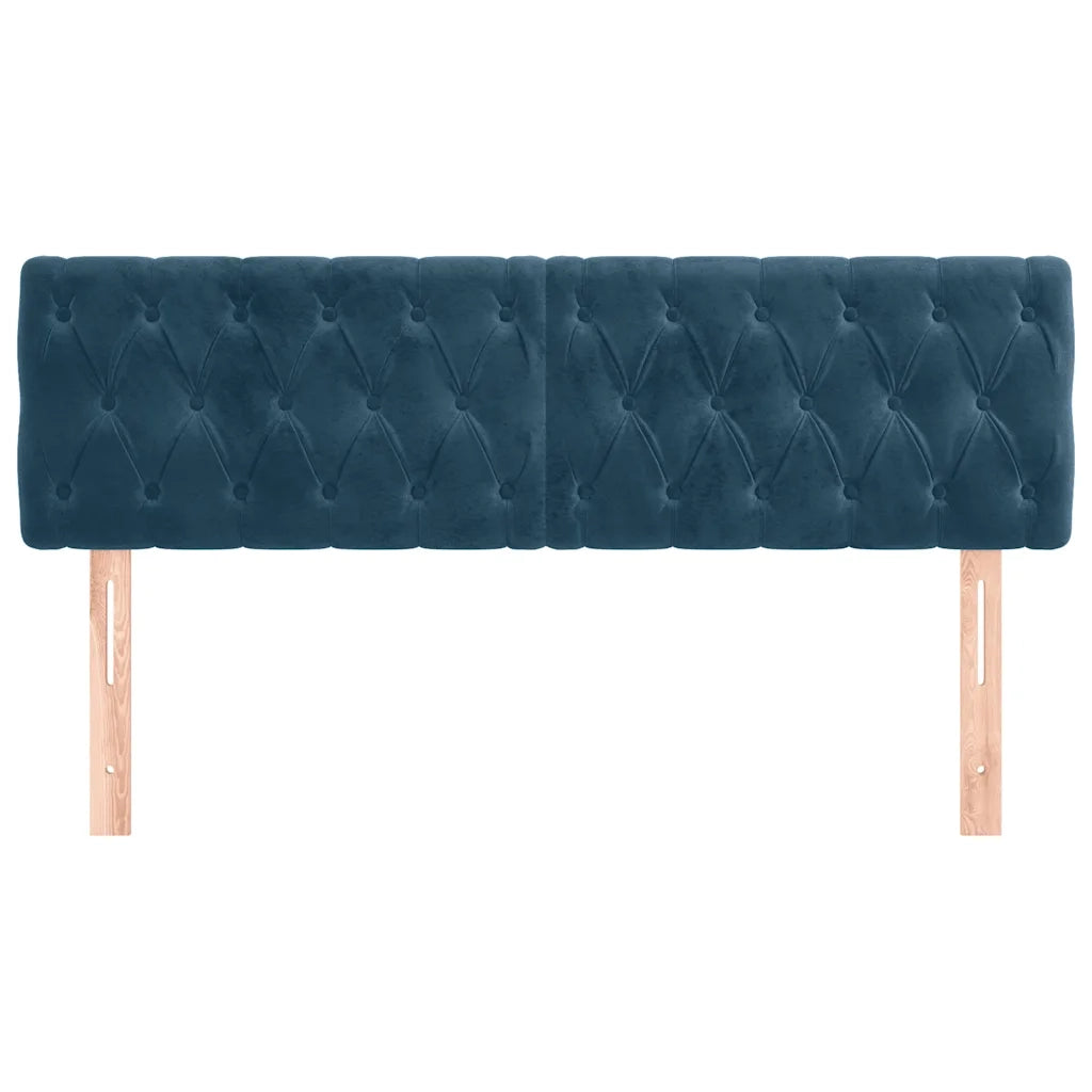 Testiera | Testata Blu Scuro 160x7x78/88 cm in Velluto