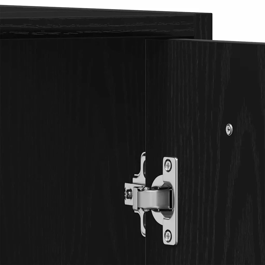 Set di mobili per il bagno 3 pcs Rovere Nero Legno multistrato 3332507