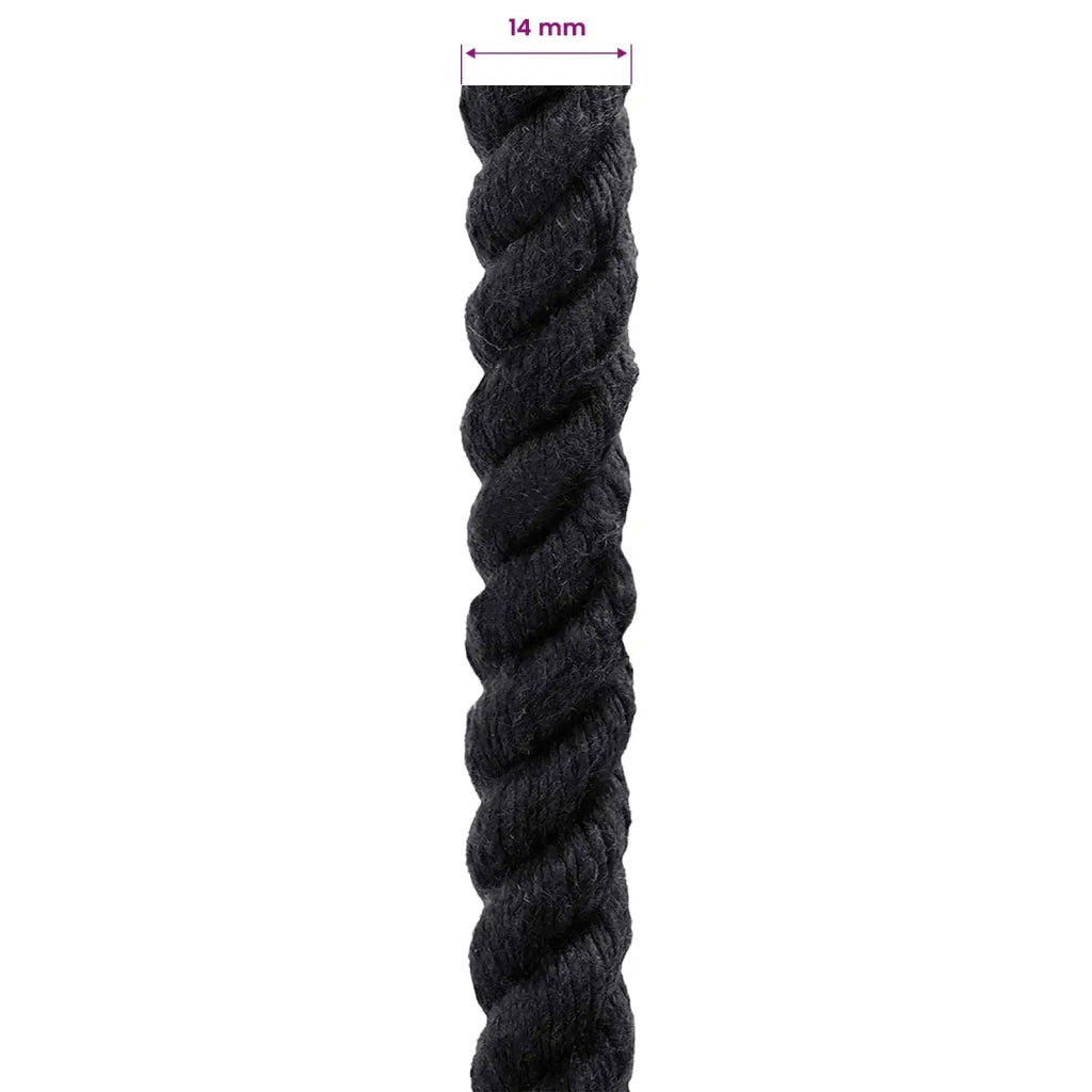 Corda | Fune Nero 1,4 x 1,4 x 5000 cm Cotone