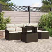 Set Divano da Giardino con cuscino 6 pcs Marrone polyrattan 3348264