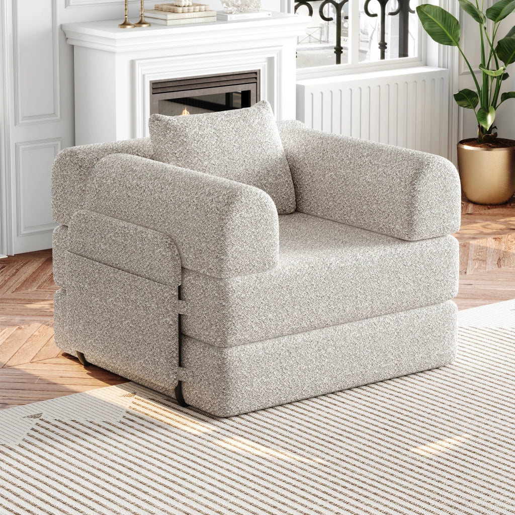 Divano Letto 2 in 1 con Vano Contenitore ¨C MINIMAL ¨C Chenille, Struttura in Metallo
