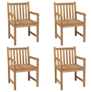 Sedie Giardino 4 pz con Cuscini Crema in Massello di Teak 3073021