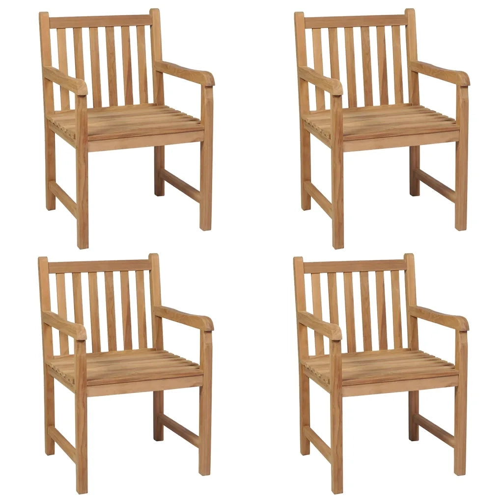 Sedie Giardino 4 pz con Cuscini Crema in Massello di Teak 3073021