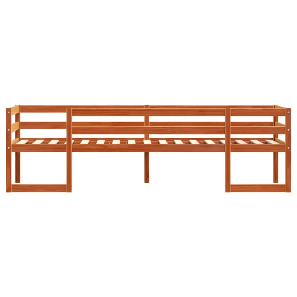 Giroletto per Bambini Marrone Cera 90x190cm Legno Massello Pino 846869