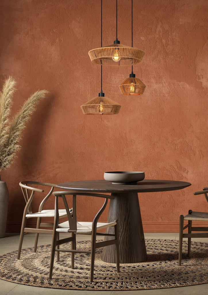 Lampada a sospensione boho Yunkai 3xE27 60W Lucide