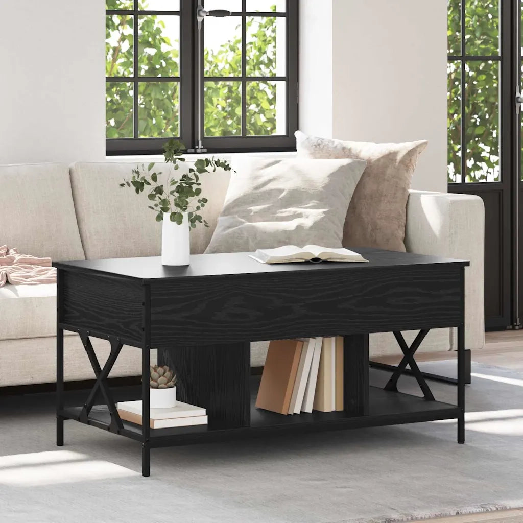 Tavolino da salotto | Tavolino da caff¨¨ | Tavolino da Soggiorno Rovere Nero 100 x 55 x 48.5 cm