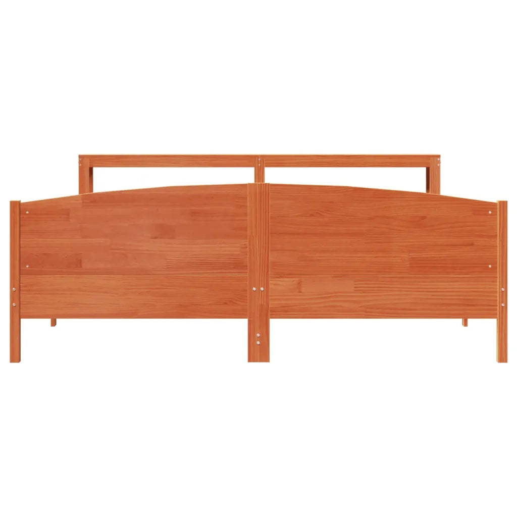 Letto senza Materasso Marrone Cera 200x200 cm in Legno di Pino 3306215