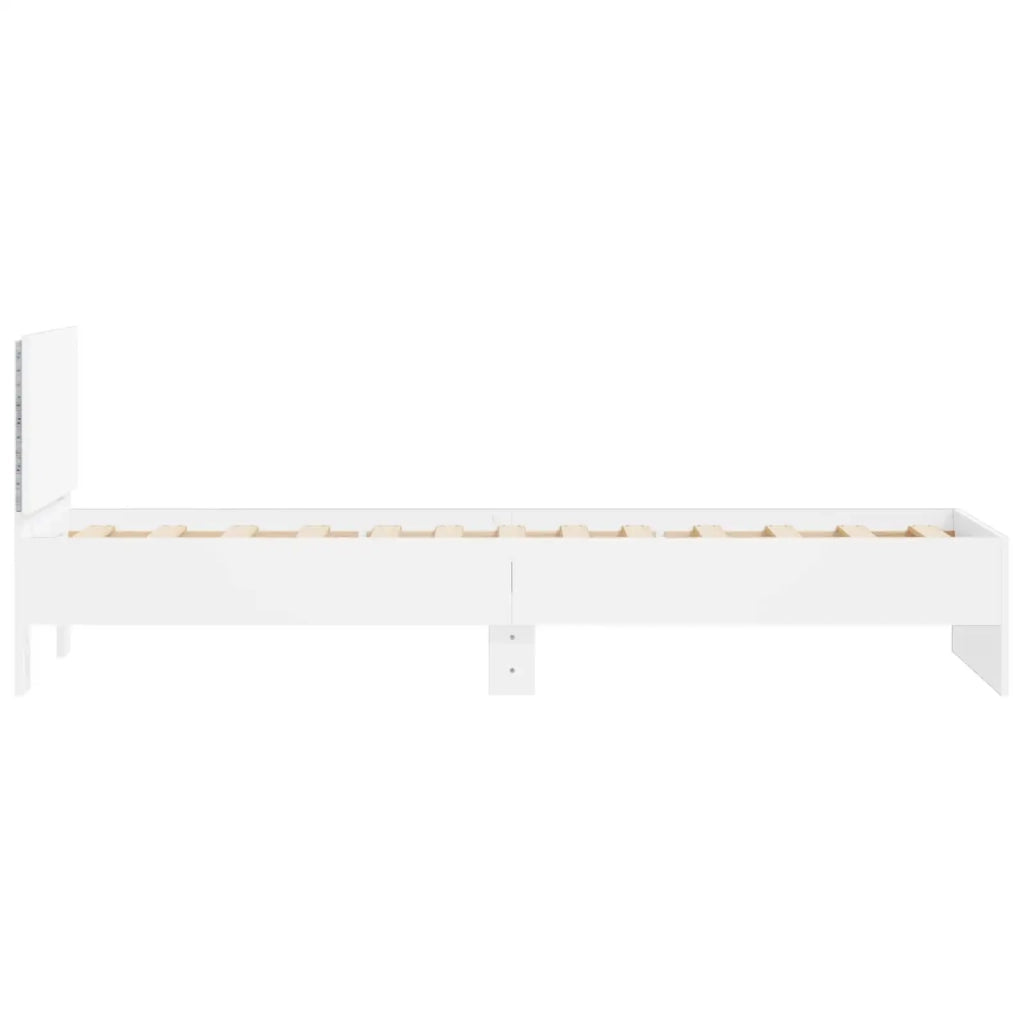 Struttura del letto con strisce LED Bianco Legno ingegnerizzato 8008988