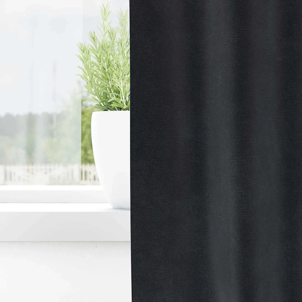 Tende Oscuranti | Tende Blackout 2 pz Grigio scuro 140 x 225 cm Velluto