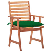 Sedie da Pranzo da Esterni con Cuscini 3 pz | Sedie da Esterno Massello di Acacia