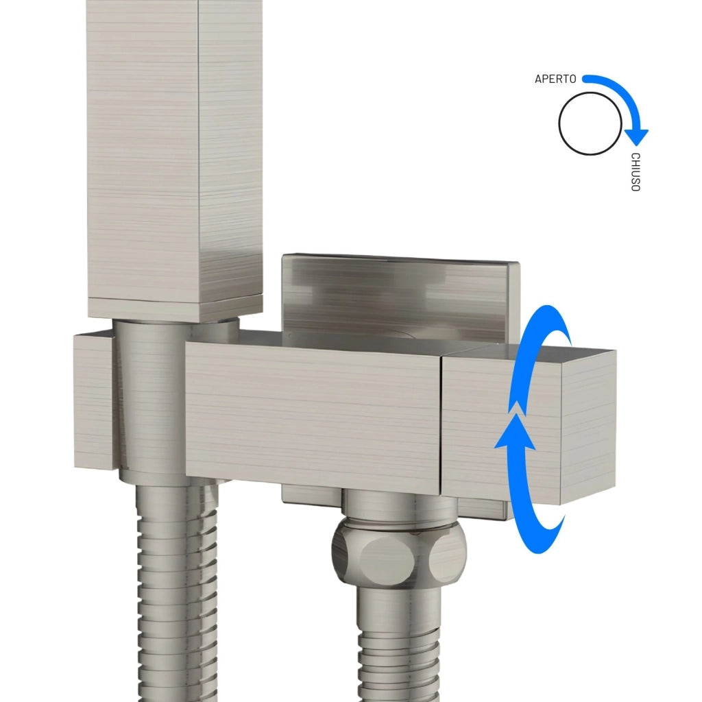 Idroscopino wc doccetta ottone portatile shutoff monogetto con leva ogomondo kit *** finitura- nickel spazzolato quad...