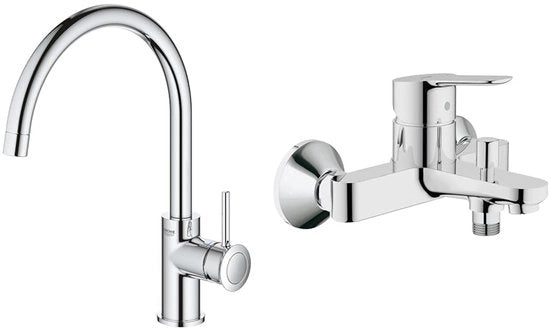 Wastafierma Pieghevole e Bocchettone per doccia (con valvola di ritorno integrata, regolazione automatica per doccia e bagno, resistente ai graffi), chromo, 23334000
