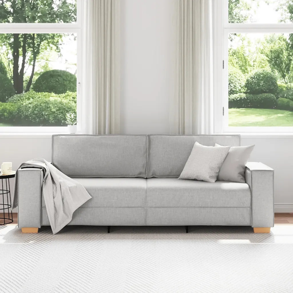 Divano a 3 posti Grigio Nuvola 220x78x84 cm in Tessuto 4104998